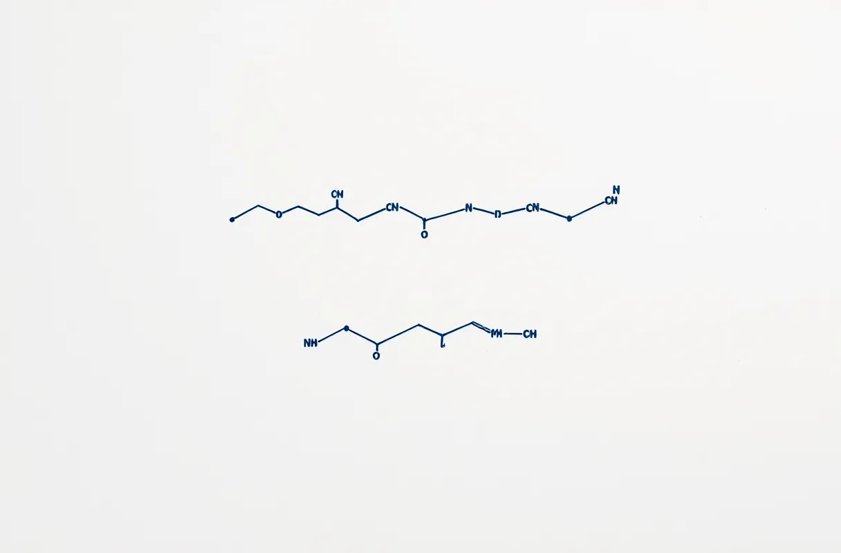 Ink-drawn comparative plate of two related GHRH-analog peptide backbones